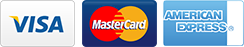 We accept Visa, Mastercard, and American Express